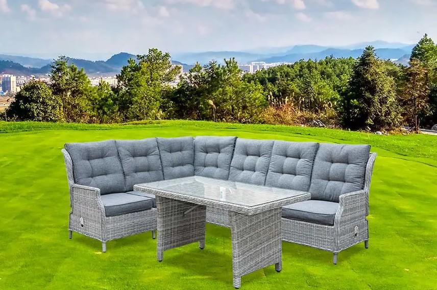 Mejore su vida al aire libre: los beneficios del juego de comedor con sofá esquinero reclinable de 5 piezas